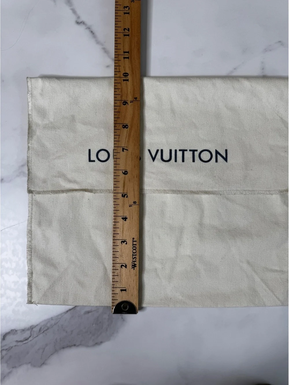 Louis Vuitton cream canvas dust bag 11X10